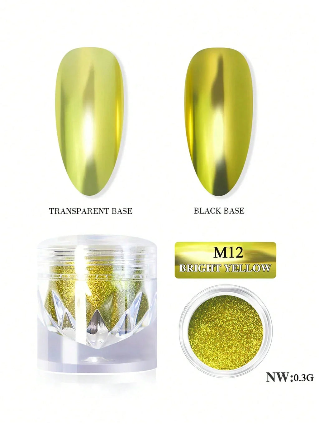 Chrome Mirror Nail Powder – Sparkling Glitter Decoration Chrome Nail Powder Qme M12