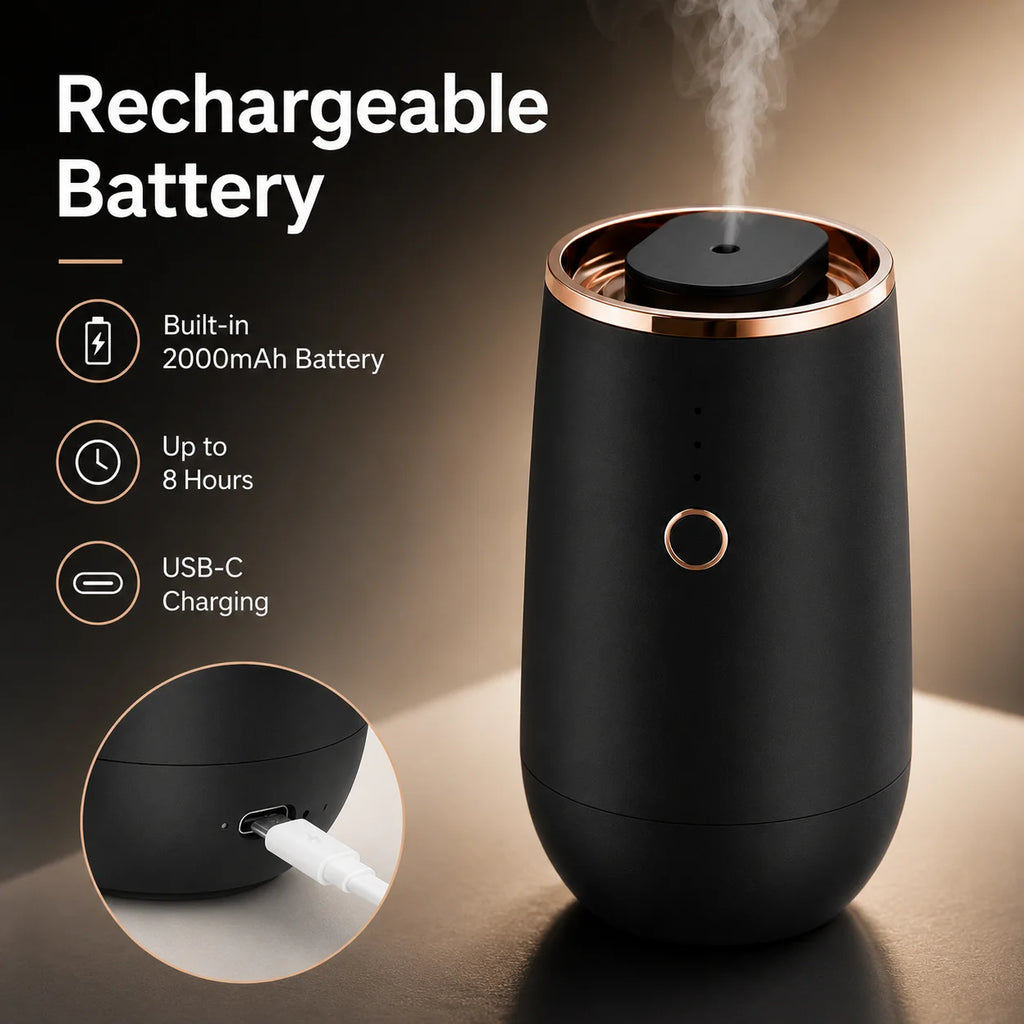 Waterless Cordless Essential Oil Diffuser – Car & Home Essential Oil Diffuser Qst