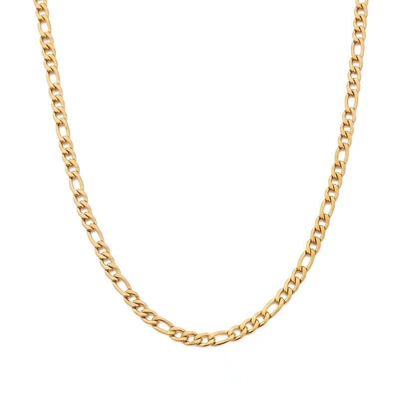 18K Gold Filled Sideways Chain Necklace for Men & Women Gold Chain Necklace Qme