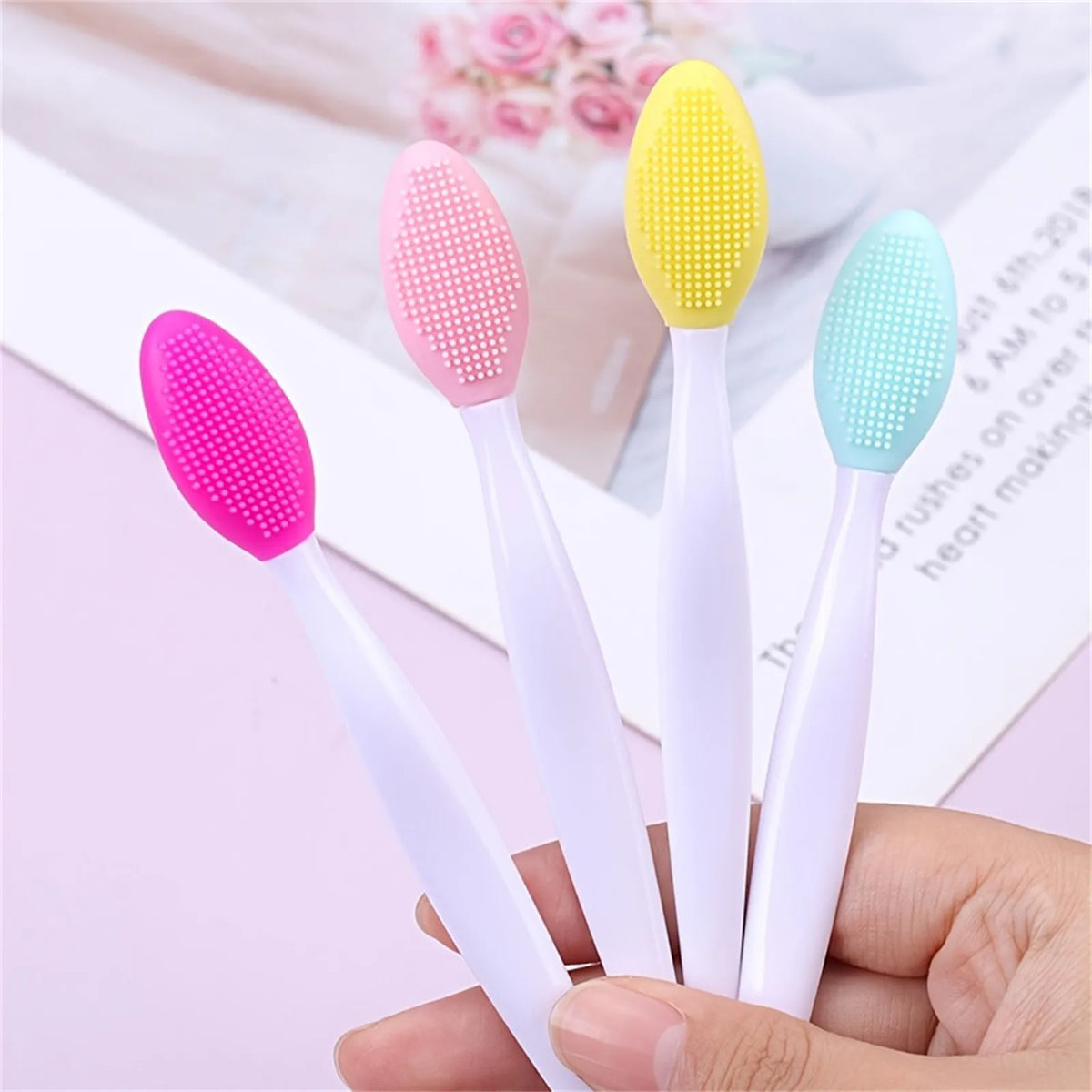 Double-Sided Silicone Lip Scrub & Nose Cleansing Tool Silicone Skincare Tool Qme