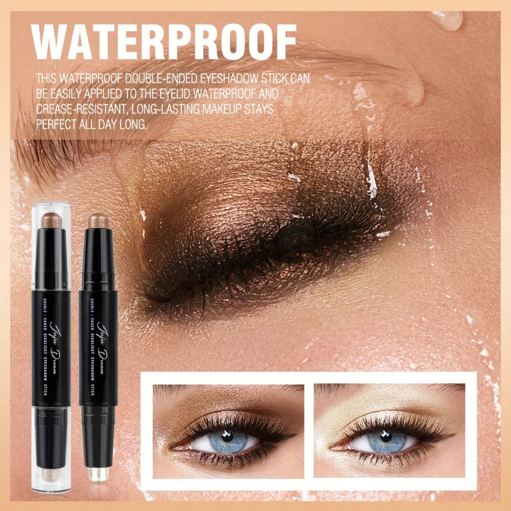 Dual-Ended Eyeshadow Stick | Matte & Shimmer, Waterproof Eyeshadow Stick Qme