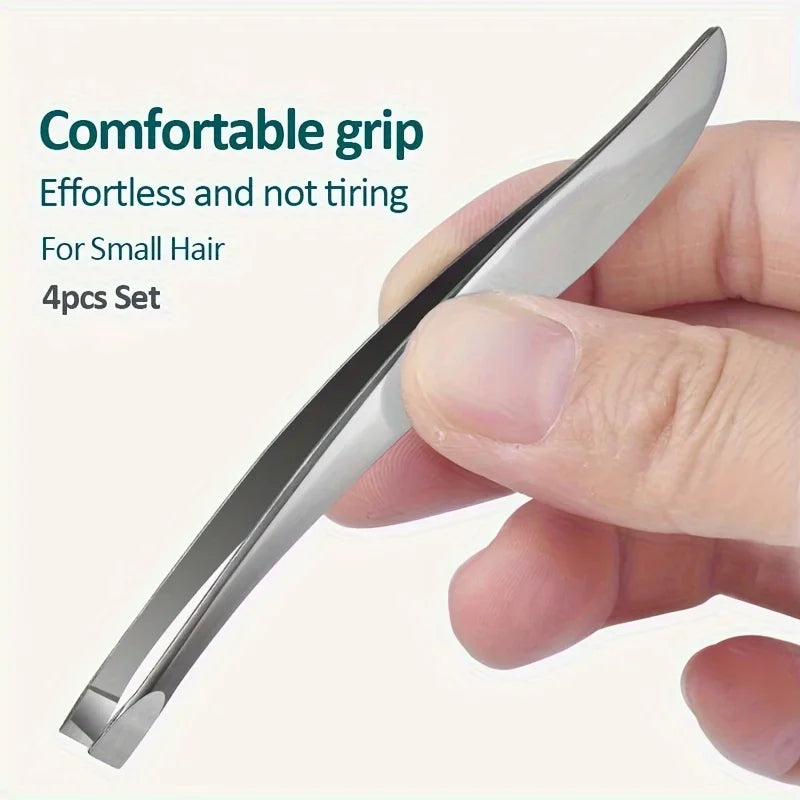 Precision Stainless Steel Tweezers – Eyebrow & Hair Removal Precision Tweezers Qme