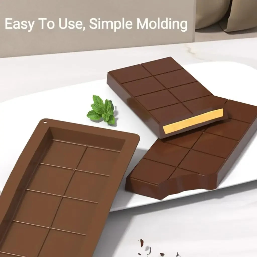 Food Grade Silicone Chocolate Bar Mold – Non-Stick Deep Cavity Chocolate Bar Mold Qme