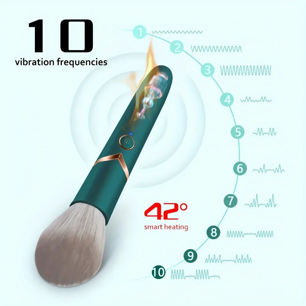 Qme Electric Vibrating Makeup Brush – 10 Speed Blush Powder Electric Makeup Brush Qme