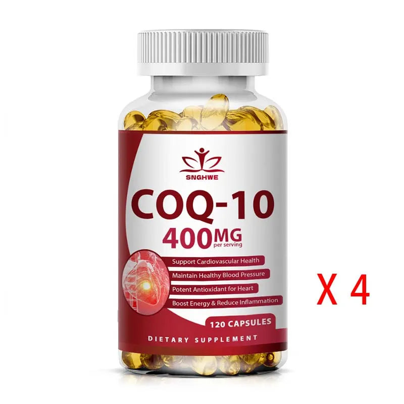 SNGHWE COQ10 120 Capsules – Ultra High Absorption Coenzyme Q10 COQ10 Supplement Qst 120 count-4 bottle