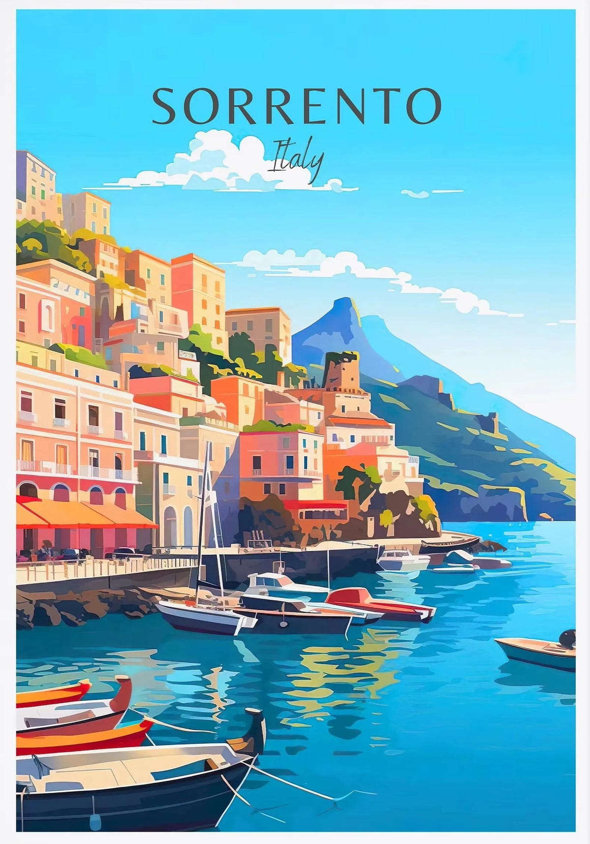Italy City Travel Canvas Wall Art – Rome Venice Paris Poster Canvas Wall Art Qst SKU-21 20x30cm Unframed