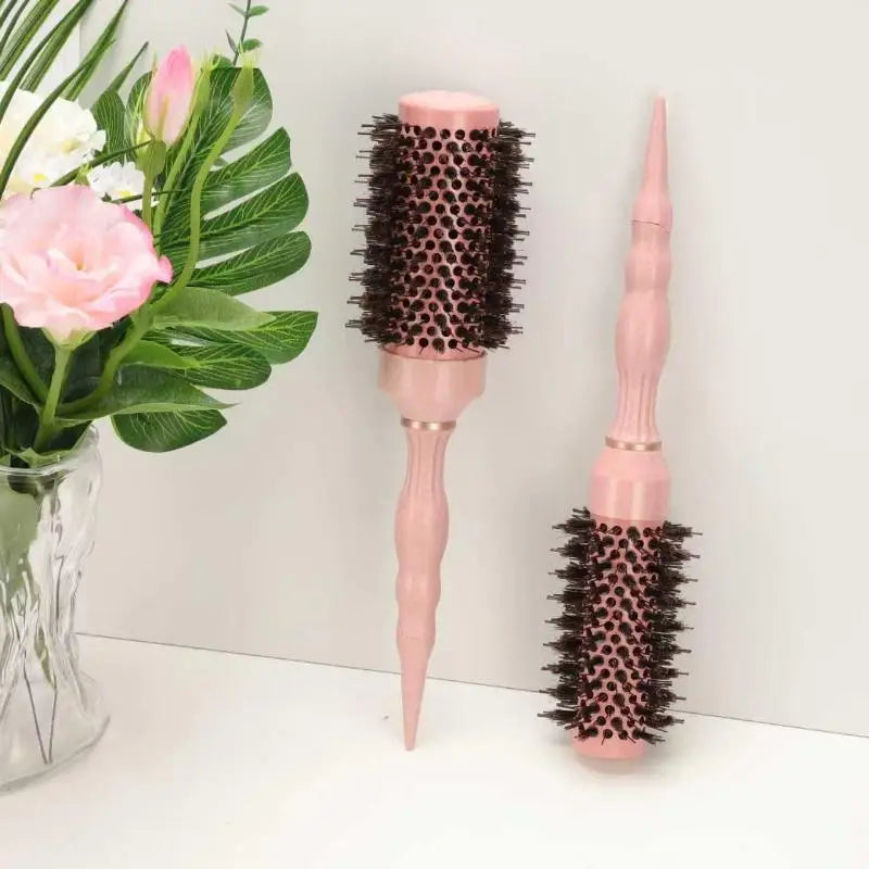 Boar & Nylon Barrel Round Brush – Curl & Salon Styling Round Styling Brush Qme