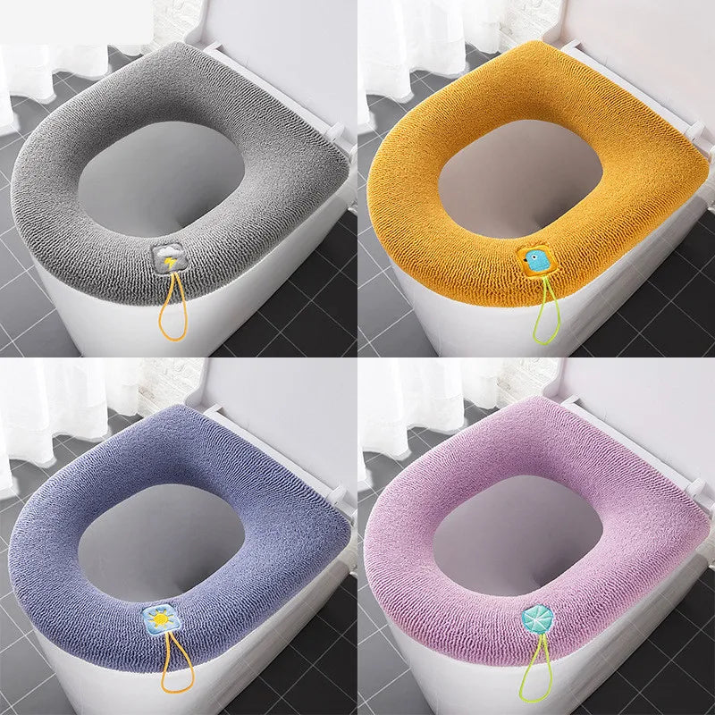 Soft Washable Toilet Seat Cover – Thickened Warm Plush Mat Toilet Seat Cover Qme