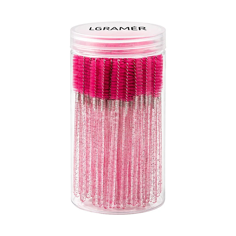 Disposable Mascara Wands & Eyelash Brushes 50/100 Pcs Mascara Wand Set Qst Rose Red-100pcs