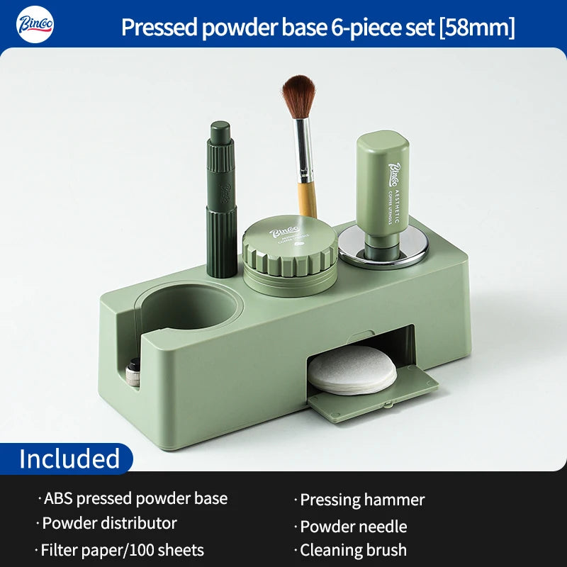 Bincoo Green Coffee Tamper & Distributor 3-Piece Kit 51/58mm Espresso Tamper Set Qst Green 58mm 6pcs