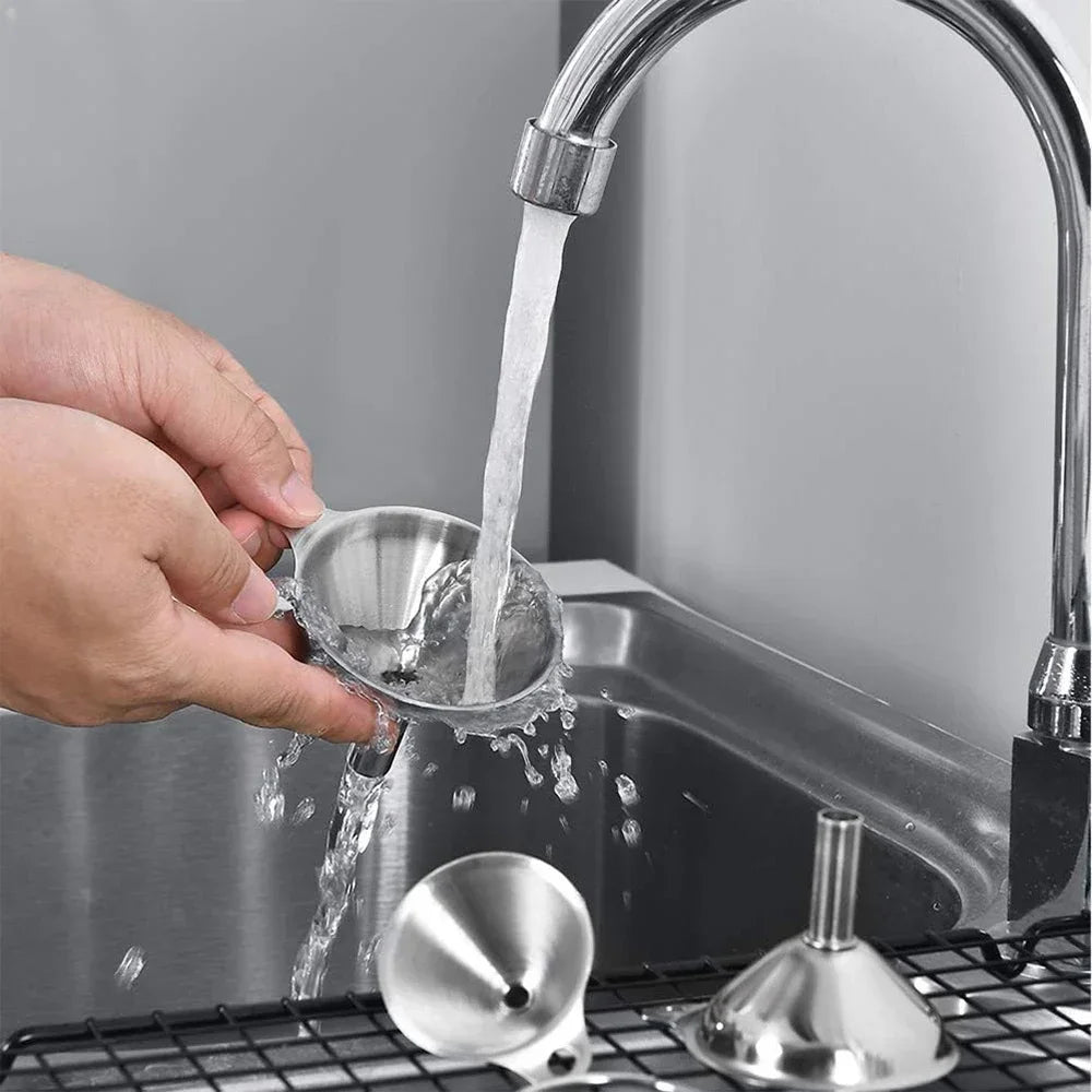 Food Grade Stainless Steel Kitchen Funnels – Metal Funnel Set Kitchen Funnel Set Qme