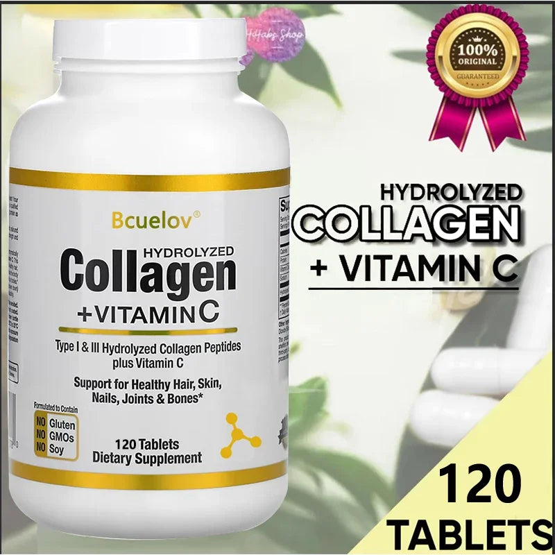 Hydrolyzed Collagen Peptides with Vitamin C – Hair, Skin & Nails Collagen Supplement Qst
