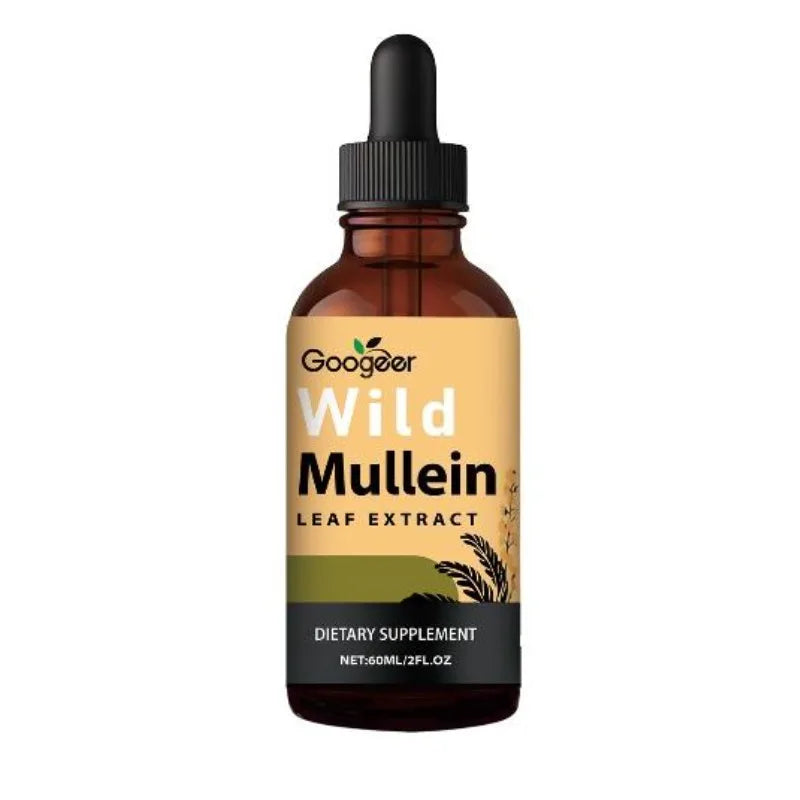 Wild Mullein Leaf Extract Drops – Ginger & Lemon Peel 60ml Herbal Liquid Supplement Qst 1 bottle