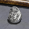 Vintage Guan Yu Gothic Punk Adjustable Metal Ring Adjustable Metal Ring Qme 1 resizable