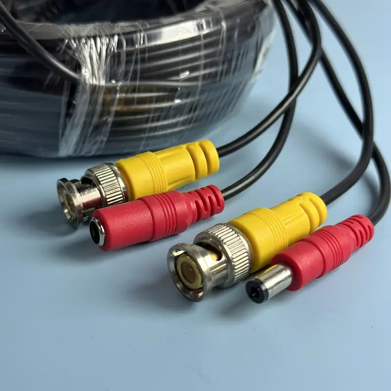 15M BNC+DC Coaxial CCTV Cable for AHD DVR Security Cameras CCTV Coaxial Cable Qme
