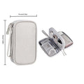 Travel Cable Organizer Bag | USB & Digital Accessories Pouch Cable Organizer Bag Qme Gray White 2Layer