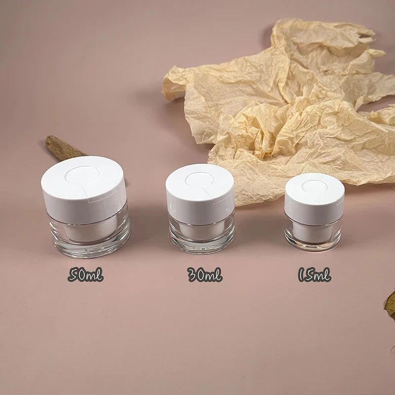 Refillable Airless Pump Lotion Bottle & Acrylic Cream Jar Cosmetic Storage Jar Qme