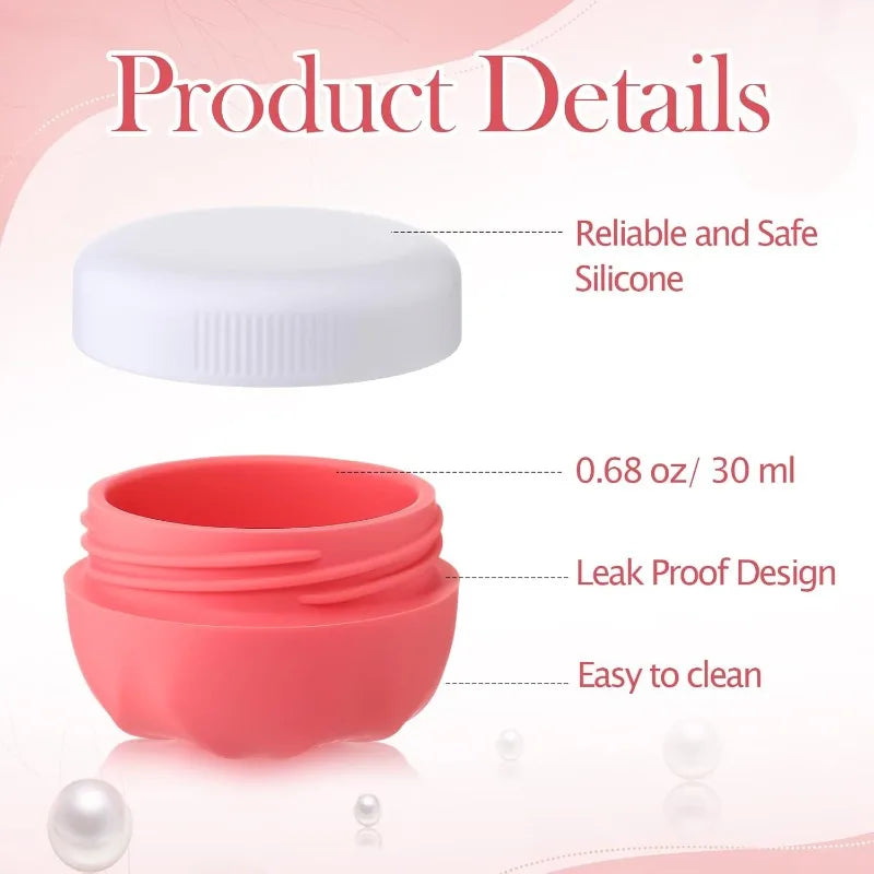 Leak-Proof Silicone Travel Jars 30ml – Refillable Cosmetic Containers Silicone Travel Jars Qme