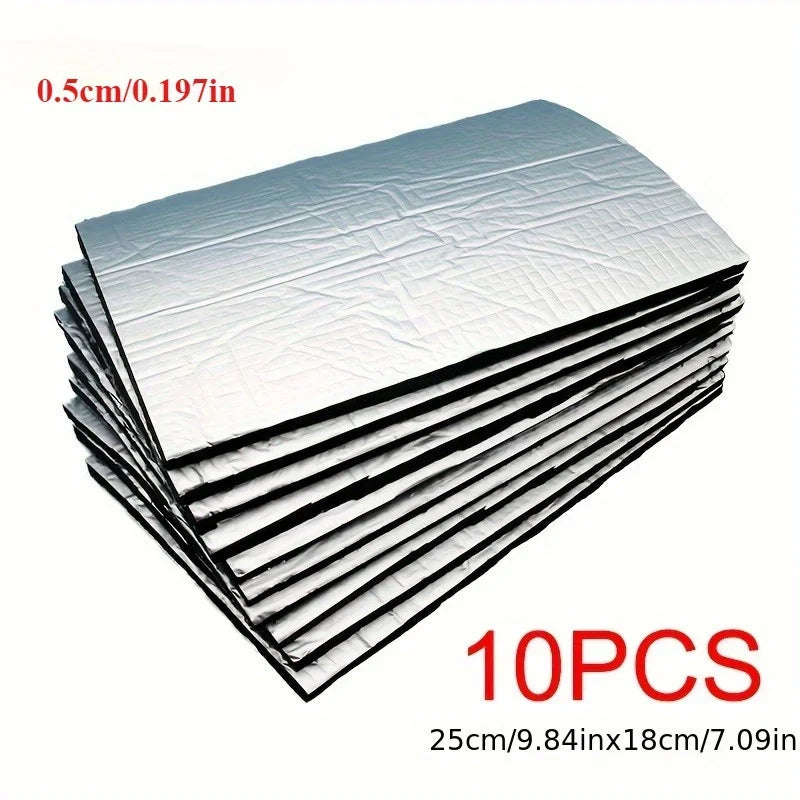 Car Sound Deadening Mats 10-Pack – Fireproof Foam & Aluminum Sound Deadening Mat Qme