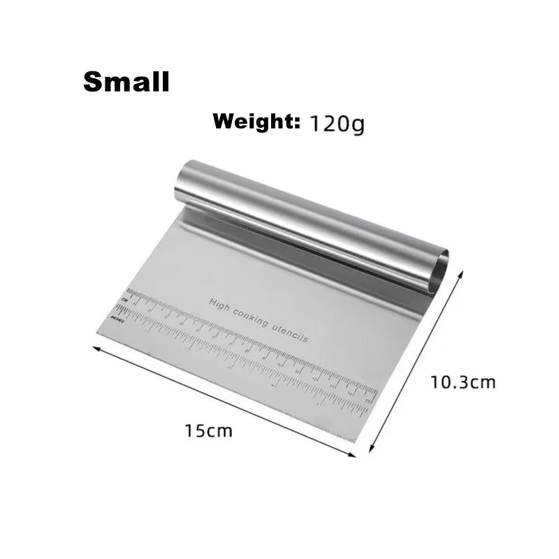 Stainless Steel Dough Scraper & Pizza Cutter with Scale Dough Scraper Tool Qst Small 1pc