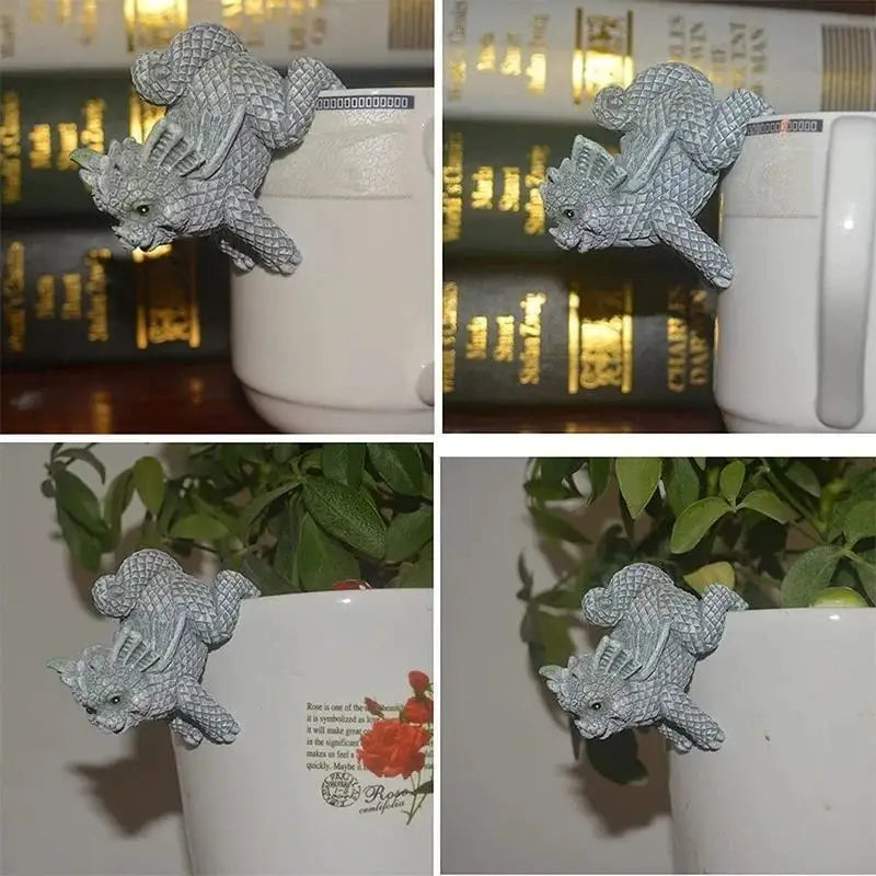 Cute Dragon Flower Pot Hanger Resin Garden Statue Ornament Garden Statue Qme