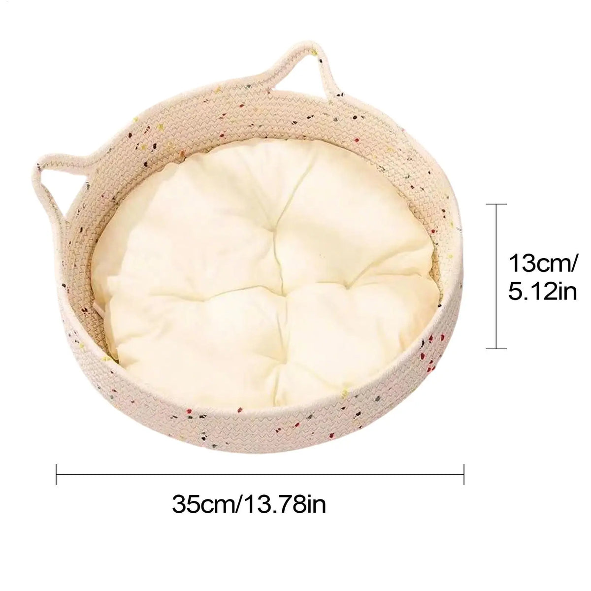 Round Cotton Rope Cat Bed – Cozy Nest Cushion for Cats Cat Nest Bed Qme