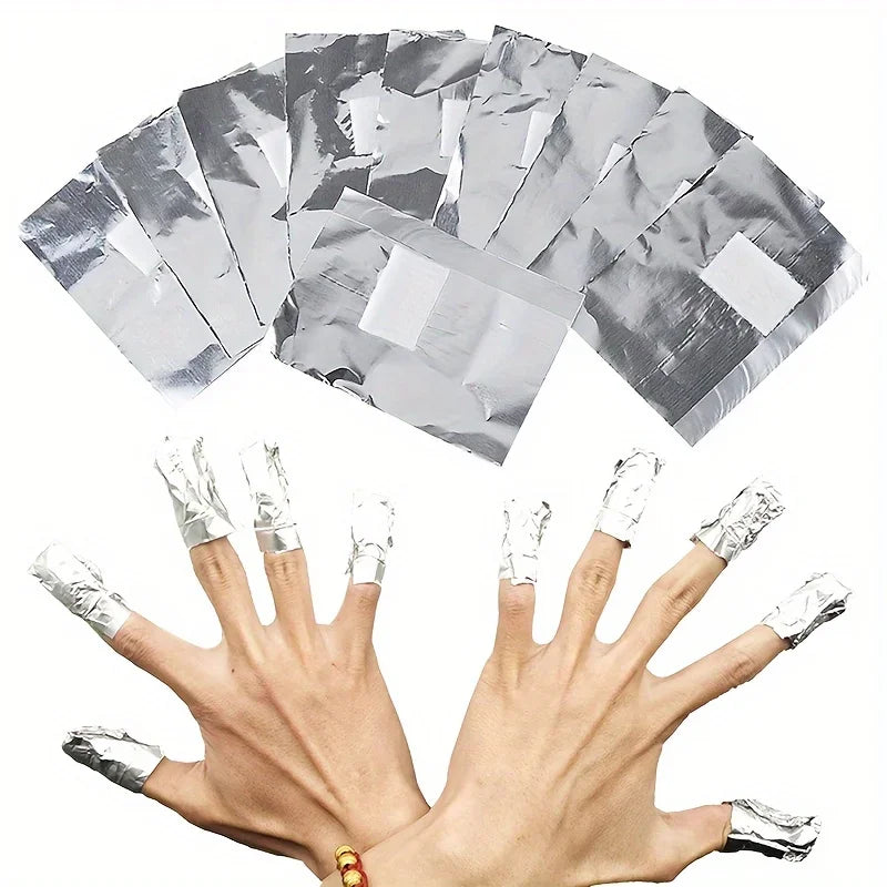 Nail Studio Aluminum Foil Sheets & Gel Polish Remover Pads Set Nail Gel Remover Kit Qme