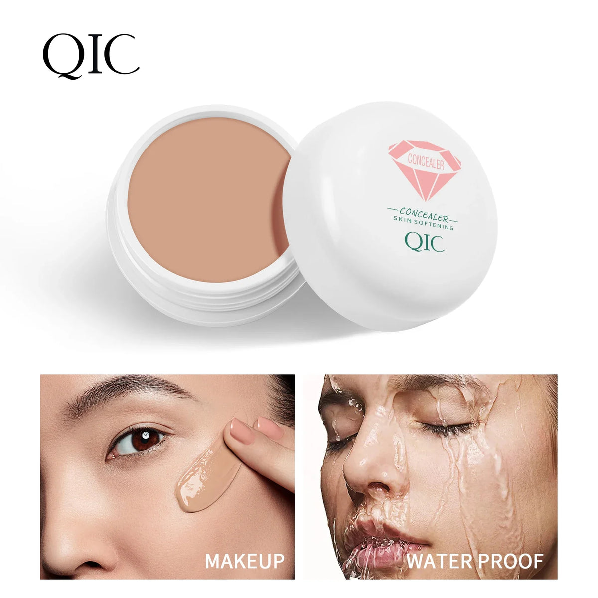 Qme Hydrating Concealer – Full Coverage Makeup, 3 Shades Face Concealer Qme