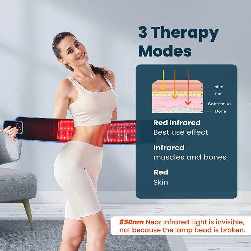 Red Light Therapy Belt 105 LED 660nm 850nm Infrared Waist Wrap LED Therapy Belt Qst