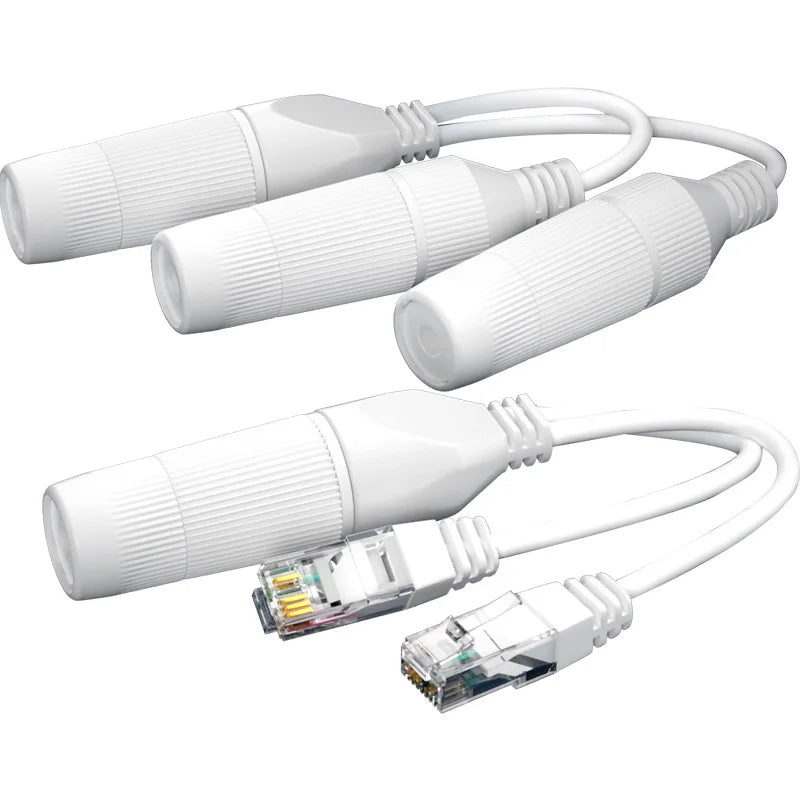 Waterproof Ethernet Splitter 1-to-2 POE Adapter – 2 Pack Ethernet POE Splitter Qme 2pcs
