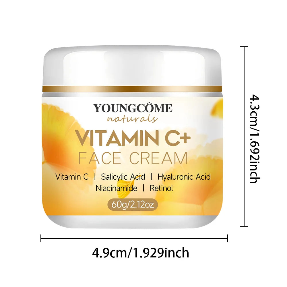 YOUNGCOME Vitamin C Face Cream – Retinol & Hyaluronic Moisturizer Face Moisturizer Cream Qst 60G