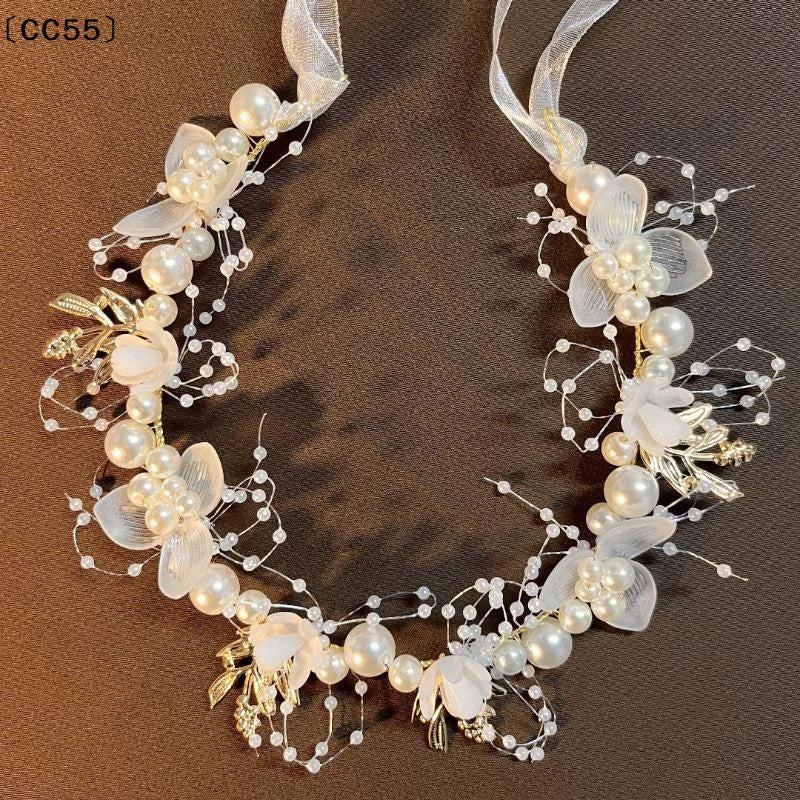 Girls Pearl Flower Wreath Headband | Wedding Hair Hoop Pearl Flower Headband Qst