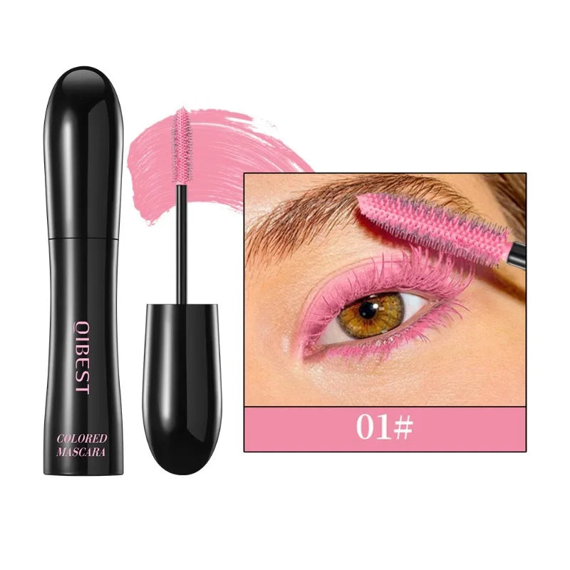 Qme 6-Color Waterproof Volumizing Lengthening Mascara Set Colored Mascara Qme 01 pink
