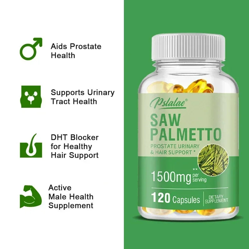 Saw Palmetto Capsules – Prostate, Hair & Vitality Support Herbal Supplement Qst