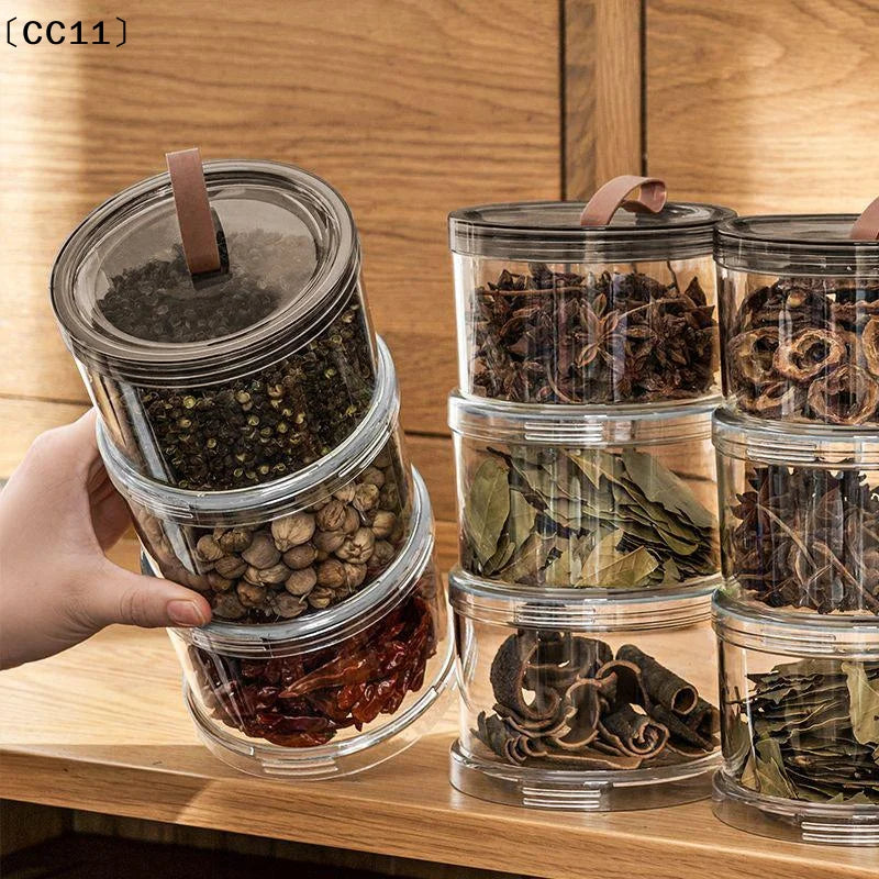 Airtight Stackable Seasoning Jars Kitchen Spice Organizer Spice Organizer Jars Qme