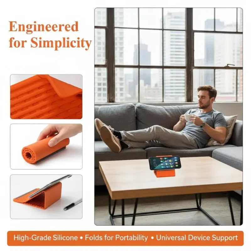 Foldable Phone & Tablet Stand | Adjustable Silicone Holder Phone Tablet Stand Qme