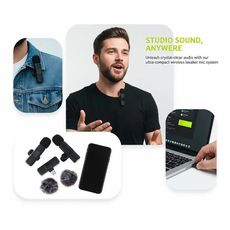 K9 Wireless Lavalier Microphone – Clear Audio for Video Recording Wireless Lavalier Mic Qme