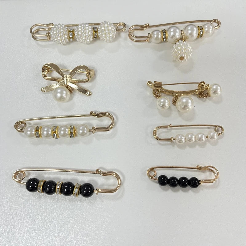 Women's Pearl Waist Adjuster Pins for Trousers & Pants – 8pcs Waist Adjuster Pin Qme 8pcs