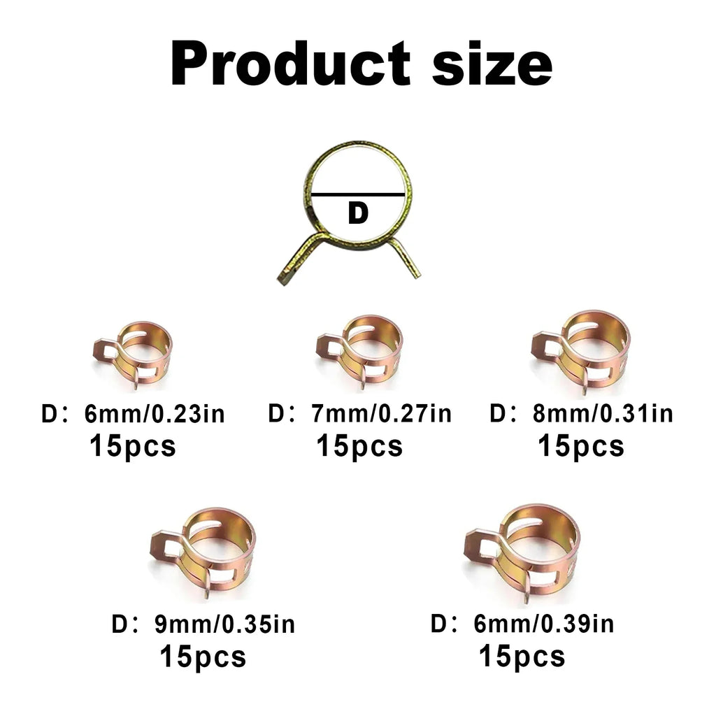 Manganese Steel Spring Hose Clamp Kit | Low Pressure Air Fastener Spring Hose Clamp Kit Qme