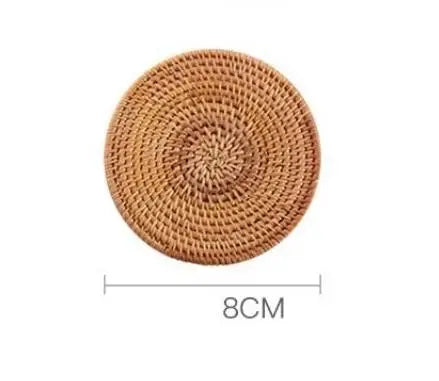 Rattan Woven Coasters & Placemats – Handmade Bowl Pads | Qme Rattan Coasters Qme 8cm