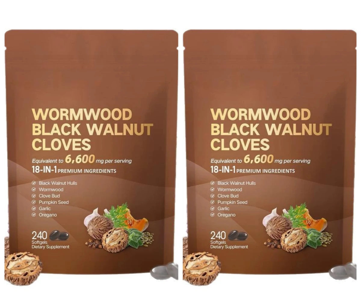 Wormwood Black Walnut Cloves 240 Softgels – 18-in-1 Herbal Blend Herbal Supplement Qst 2 bags