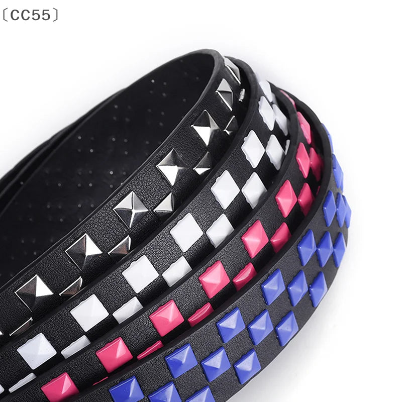 Rivet Checkerboard PU Leather Belt – Unisex Punk Hip-Hop Fashion Belt Qst