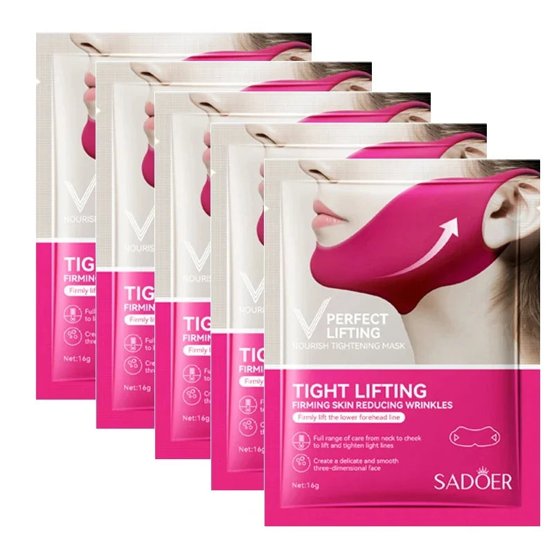 V-Shape Firming Face-Lift Slimming Mask | Chin Contouring Face Contouring Mask Qme 5pc