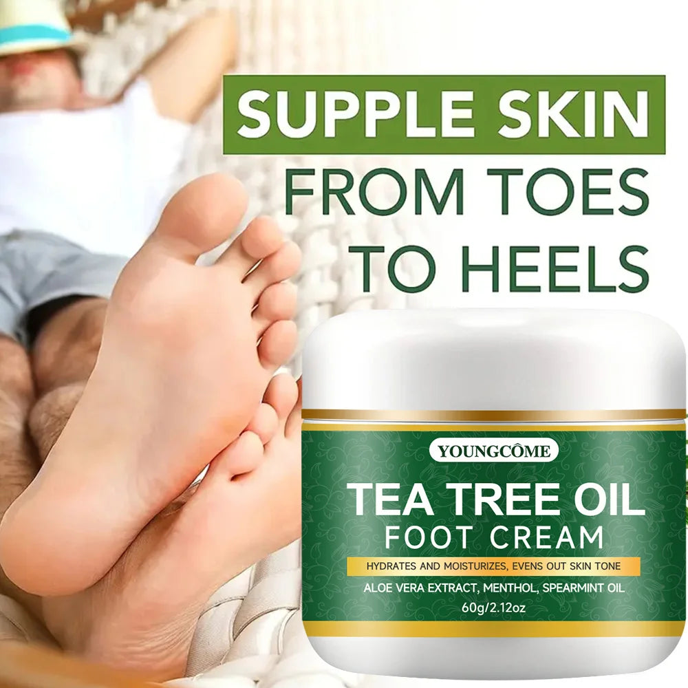 YOUNGCOME Foot Cream – Aloe Vera & Tea Tree Oil, 30/60g Foot & Hand Cream Qst
