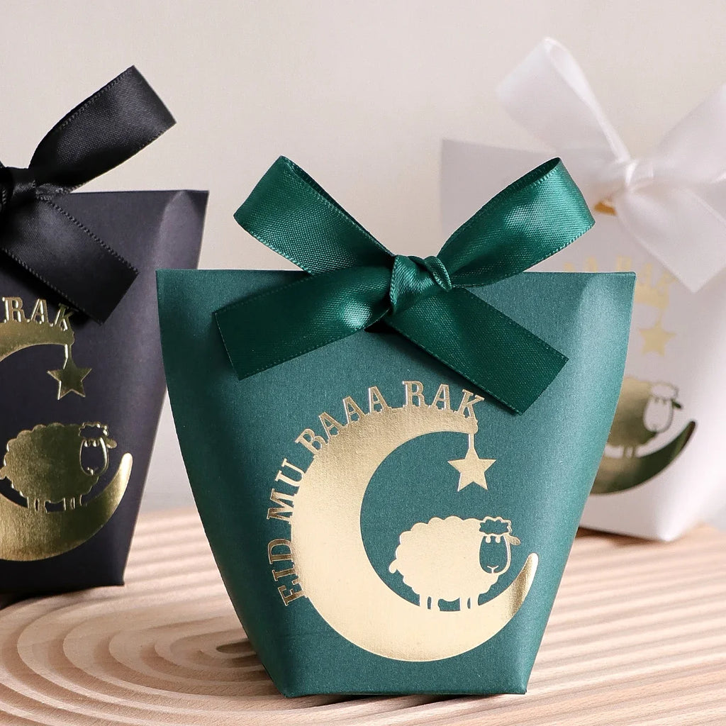 10 Elegant Eid Al-Adha Gift Boxes | Black White Green Set Festive Gift Boxes Qme