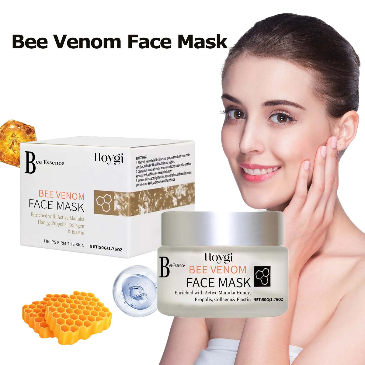Propolis Facial Mask – Moisturizing, Brightening & Pore Purifying Facial Sheet Mask Qme