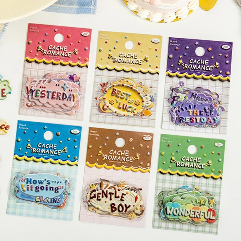 Ceramic Texture Flat Stickers – Dopamine Colors & Blessings Decorative Craft Stickers Qme