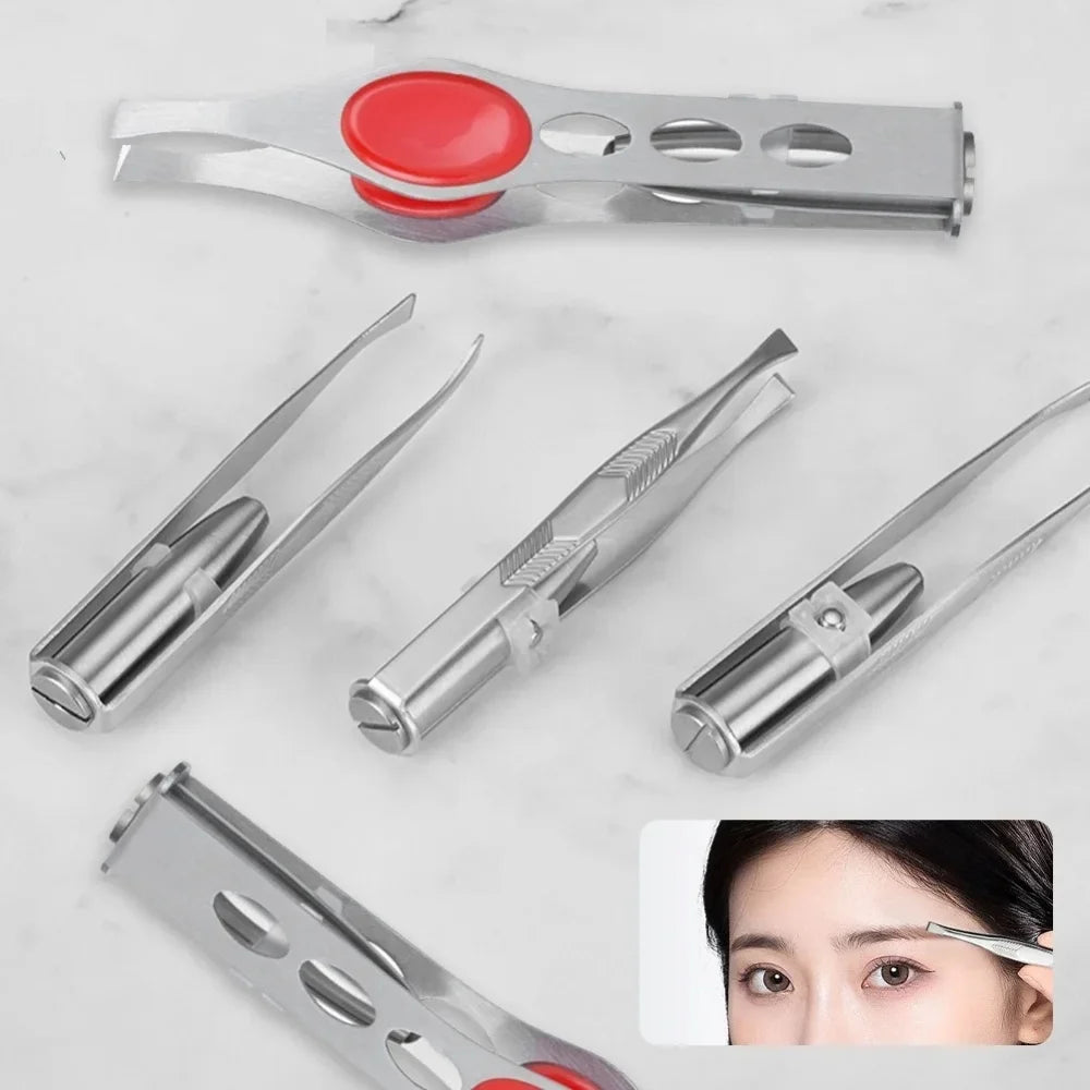 LED Lighted Eyebrow Tweezers – Precision Illuminated Beauty Tool Illuminated Tweezers Qme