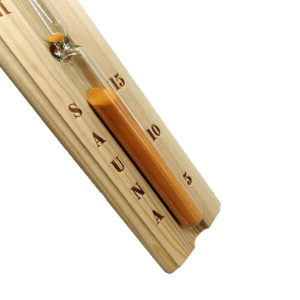Wooden Sauna Hourglass Sand Timer – 15 Minute Countdown Sauna Sand Timer Qst