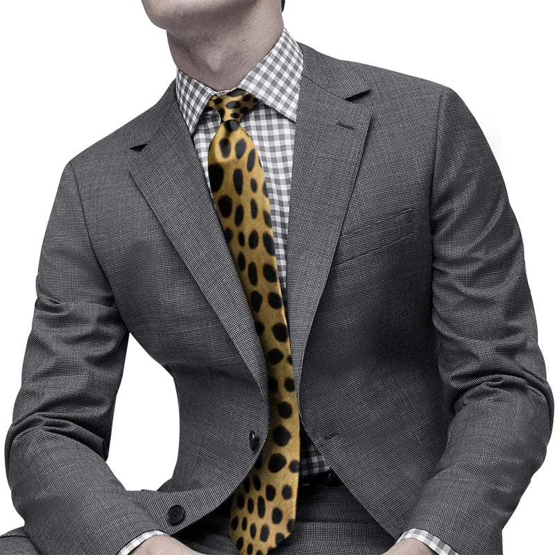 Animal Print Novelty Necktie – Cat & Tiger Pattern | 18 Colors Novelty Print Necktie Qme